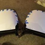 Backer boards taped in place Original screws at t